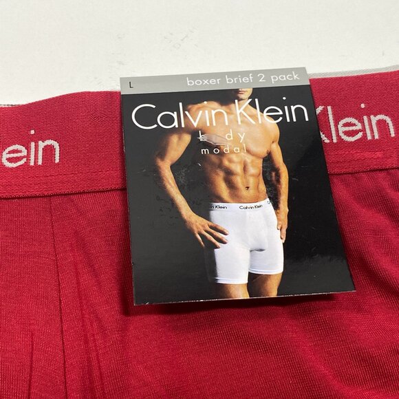 NWT Calvin Klein Body Modal Boxer Briefs - 2 Pack - Red - Gray - Picture 3 of 8